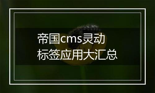 帝国cms灵动标签应用大汇总