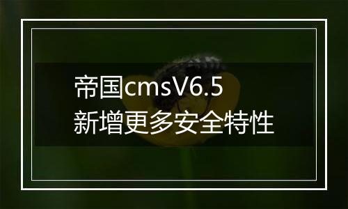 帝国cmsV6.5新增更多安全特性