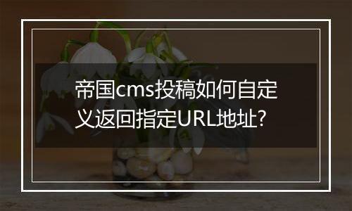 帝国cms投稿如何自定义返回指定URL地址?