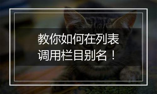 教你如何在列表调用栏目别名!
