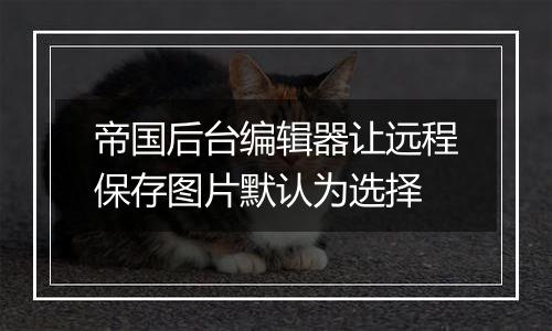 帝国后台编辑器让远程保存图片默认为选择