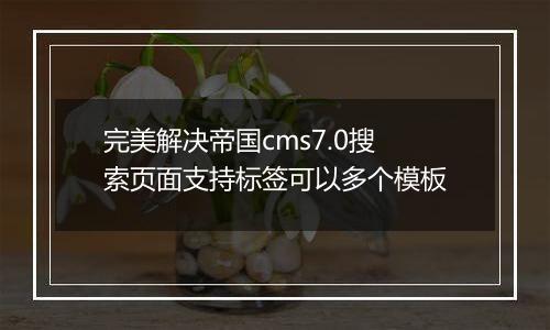 完美解决帝国cms7.0搜索页面支持标签可以多个模板