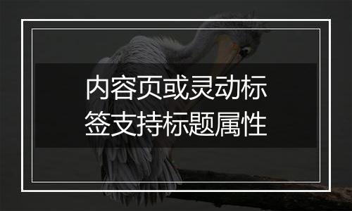 内容页或灵动标签支持标题属性
