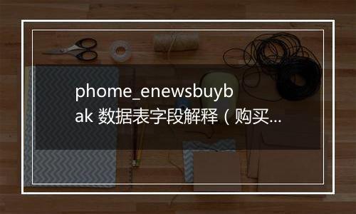 phome_enewsbuybak 数据表字段解释(购买记录表)