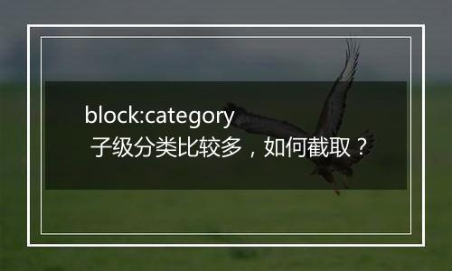 block:category 子级分类比较多,如何截取?