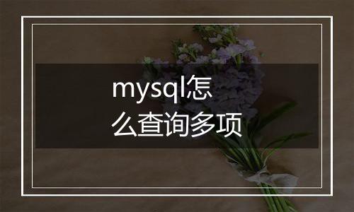 mysql怎么查询多项