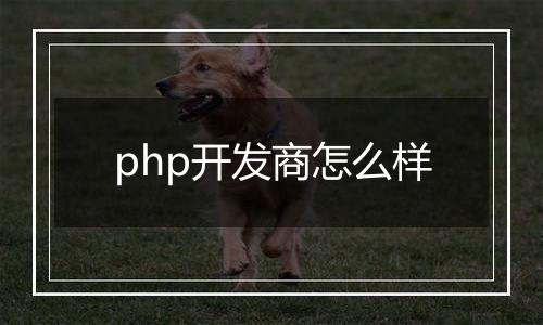 php开发商怎么样