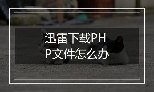 迅雷下载PHP文件怎么办