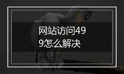 网站访问499怎么解决