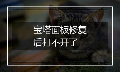 宝塔面板修复后打不开了