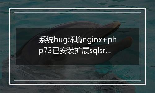 系统bug环境nginx+php73已安装扩展sqlsrv与pdo_sqlsrv