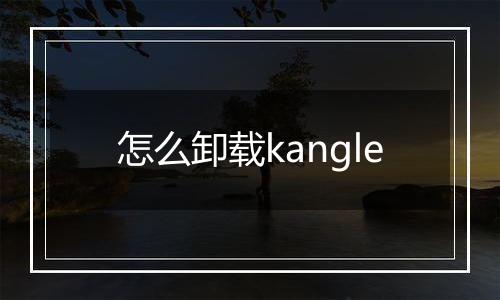 怎么卸载kangle