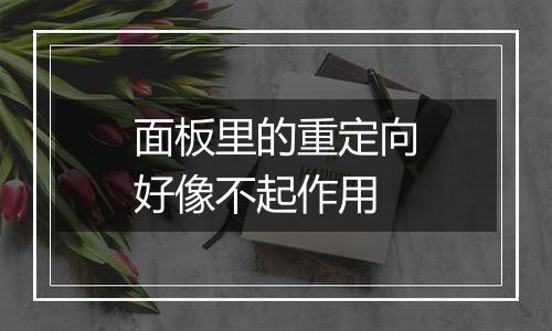 面板里的重定向好像不起作用
