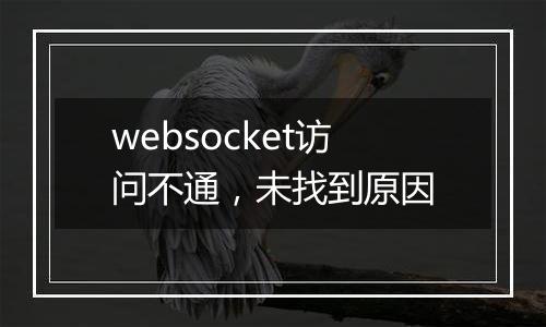 websocket访问不通,未找到原因