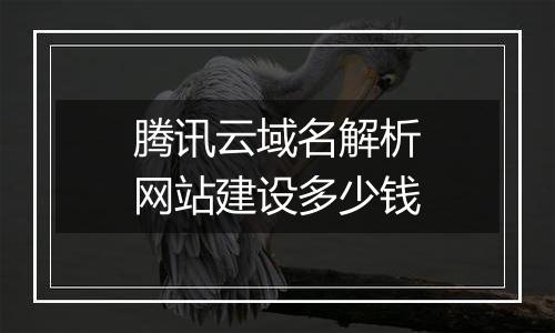 腾讯云域名解析网站建设多少钱