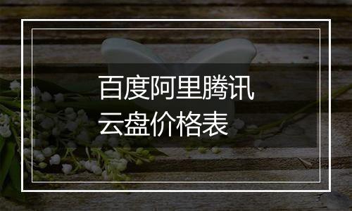 百度阿里腾讯云盘价格表