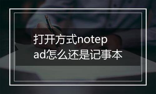 打开方式notepad怎么还是记事本
