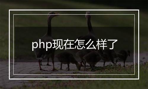 php现在怎么样了