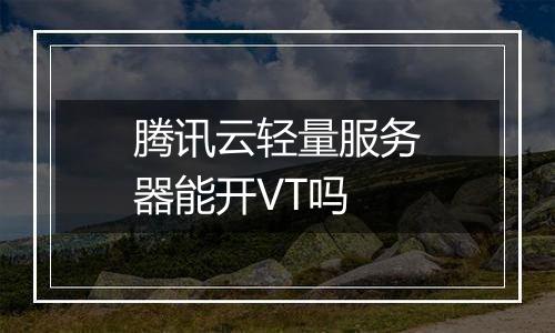 腾讯云轻量服务器能开VT吗