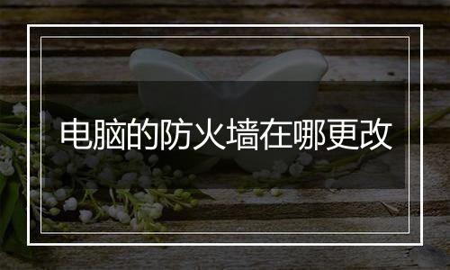 电脑的防火墙在哪更改