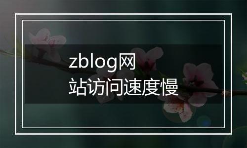 zblog网站访问速度慢