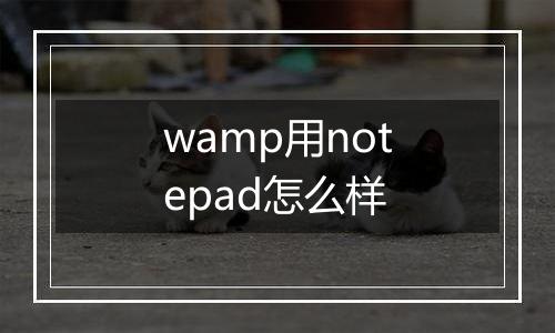 wamp用notepad怎么样
