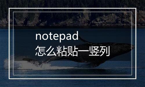 notepad怎么粘贴一竖列