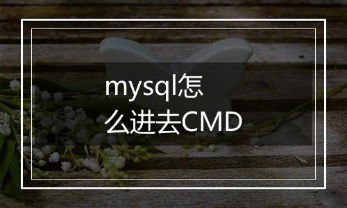 mysql怎么进去CMD
