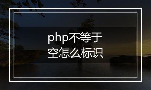 php不等于空怎么标识