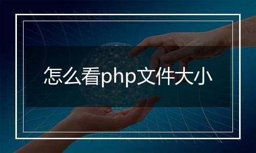 怎么看php文件大小