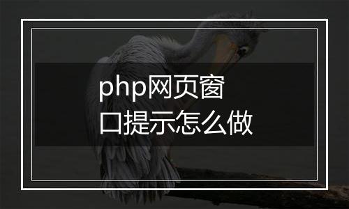 php网页窗口提示怎么做