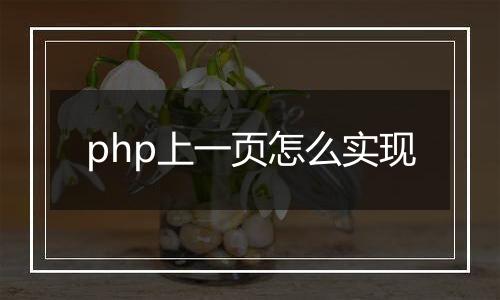 php上一页怎么实现
