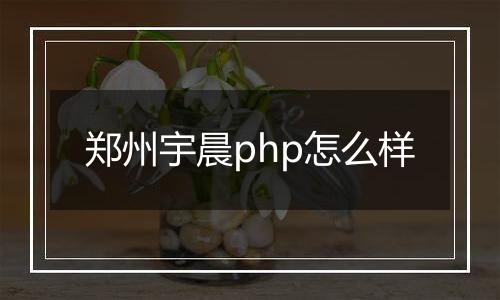 郑州宇晨php怎么样