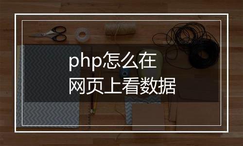 php怎么在网页上看数据