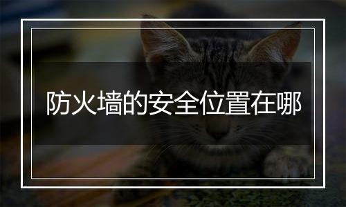防火墙的安全位置在哪