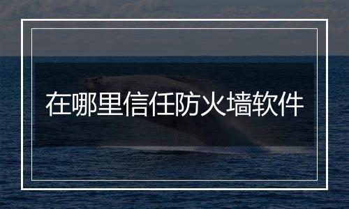 在哪里信任防火墙软件