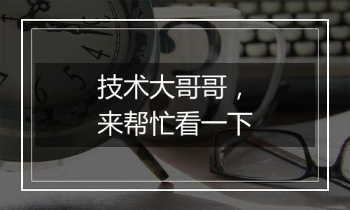 技术大哥哥,来帮忙看一下