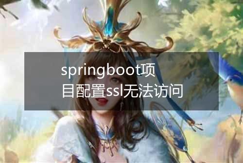 springboot项目配置ssl无法访问