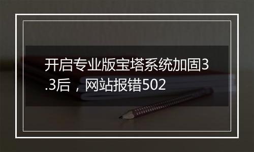 开启专业版宝塔系统加固3.3后,网站报错502