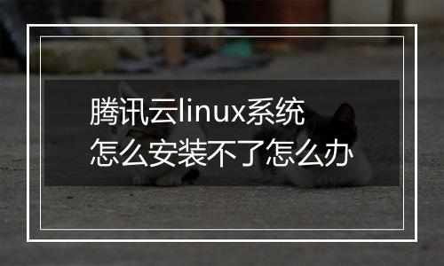 腾讯云linux系统怎么安装不了怎么办