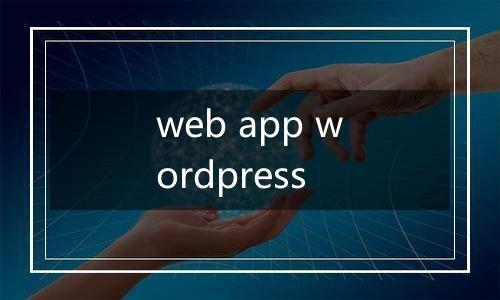 web app wordpress