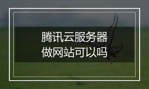 腾讯云服务器做网站可以吗