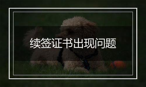 续签证书出现问题