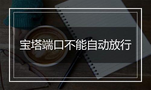 宝塔端口不能自动放行