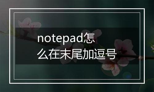 notepad怎么在末尾加逗号