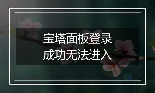 宝塔面板登录成功无法进入