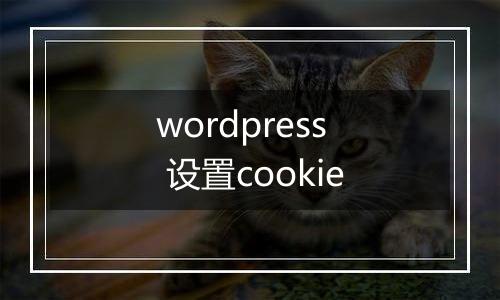 wordpress 设置cookie