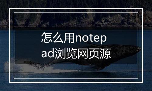 怎么用notepad浏览网页源