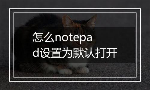 怎么notepad设置为默认打开