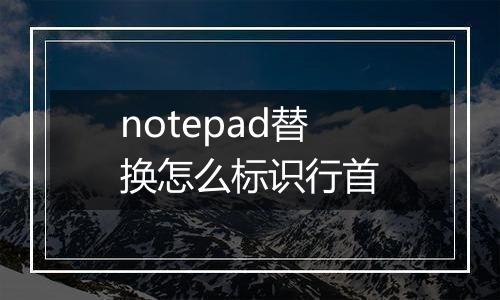 notepad替换怎么标识行首